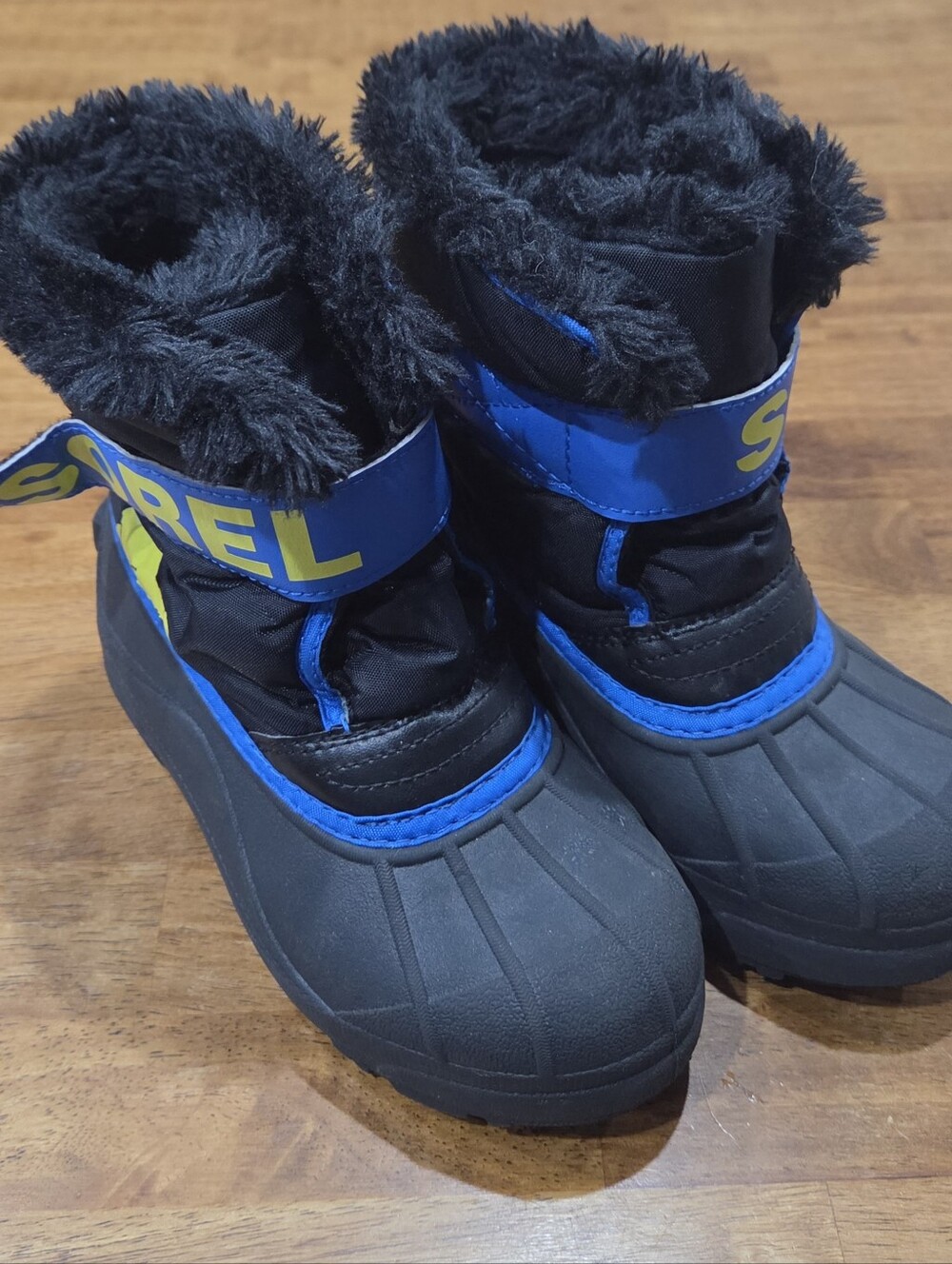 Sorel Black and Blue Kids' Insulated Snow Boots